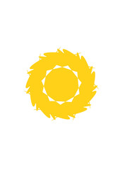 cr&eacute;ation graphique de couleur jaune soleil, en png avec transparence