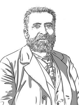 Portrait of Jean Jaur&egrave;s, famous french politician