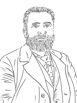Portrait of Jean Jaur&egrave;s, famous french politician