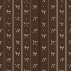 Vintage Brown Coquette Academia Seamless Pattern