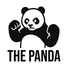 the panda flat minimalist logo design