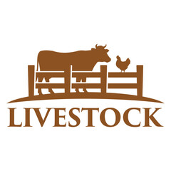 livestock farm flat minimalist logo design