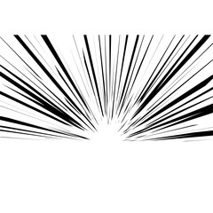 Obraz premium Manga comic effect banner with speed rays in retro style. black action line speed effect. cartoon stripes for decoration.