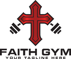 Obraz premium Faith and fitness logo concept illustration