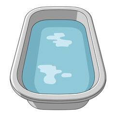 Isolated bathtub with water on a transparent background