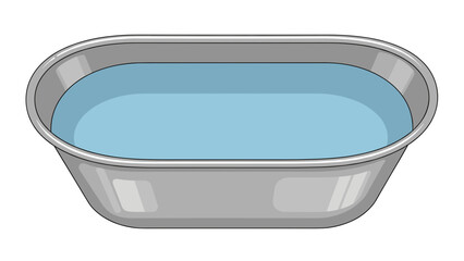 Bathtub with water, isolated object on a transparent background