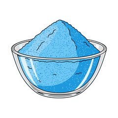 Bath salts in a glass bowl, isolated object on a transparent background