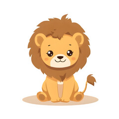 Obraz premium cute lion vector icon illustration