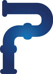 letter P with water faucet, suitable for plumbing company logo.