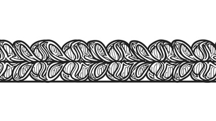 Black and White Braided Rope Illustration.