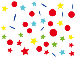 Colorful Abstract Confetti Shapes Vector Illustration on White Background