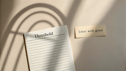 Flat Lay of Paper and Shadow Highlighting the Word Threshold