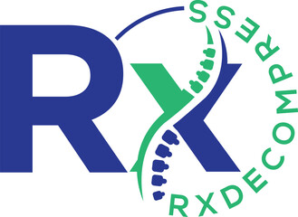 Letter RX Spine Logo icon vector Logo Design