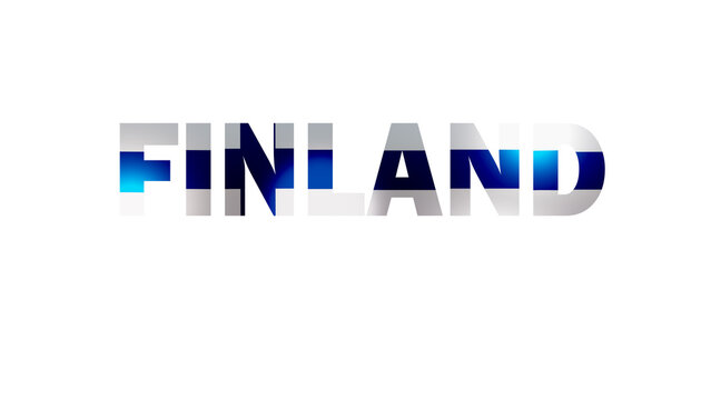Finland Text With Flag Isolated On Transparent PNG Background