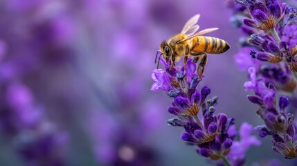 Bee on lavender flower