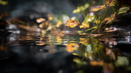 Water reflection foliage