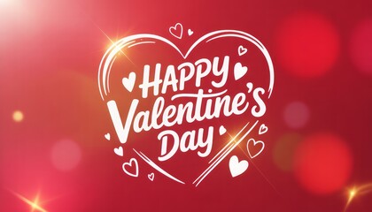 Happy valentines day handdrawn typography design with bokeh background