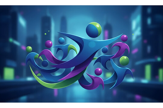Glowing Cosmic Abstract Background