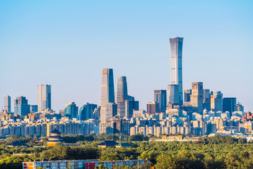 The Temple of Heaven and the CBD in Beijing, China, offer stunning panoramic views.
