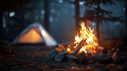 Campfire night tent