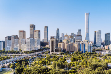 Obraz premium Panoramic view of CBD (Central Business District) complex skyline in Beijing, China 