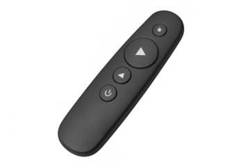Black wireless remote control for media and presentations
