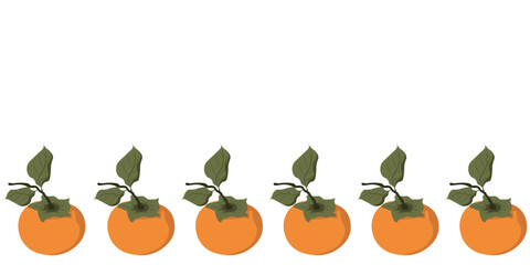 Persimmon vector Frame with copy space for text. Persimmon digital Frame template design isolated white background. Perfect market farm ads banner placard cover design with blank space. EPS 10