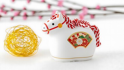 Chinese zodiac rooster figurine with gold nest decoration