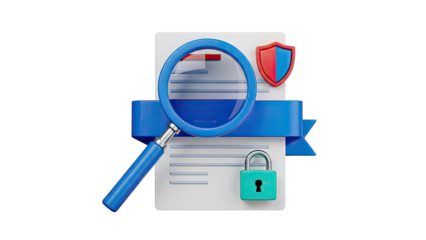 Document Security and Inspection 3D Illustration