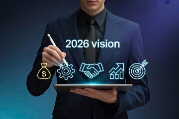 Business vision planning icons for 2026