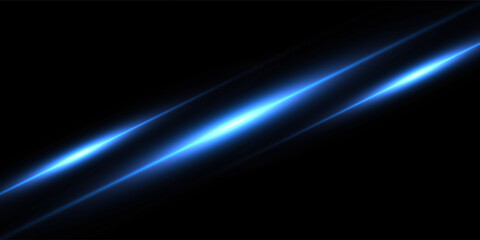 Fototapeta premium Bright horizontal beam of light on black background. Glowing laser effect creating futuristic and sci-fi aesthetics. Suitable for technology, energy, speed and digital design themes.
