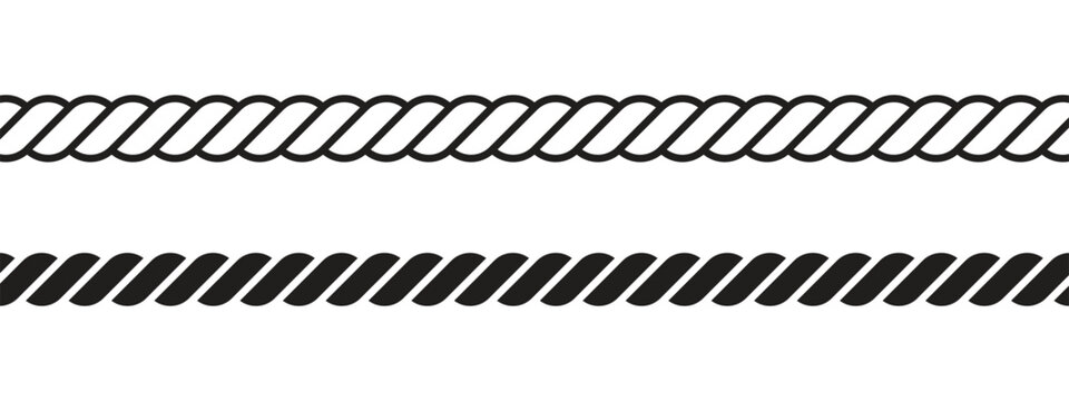Twisted Rope Cable Icon Set for Nautical and Industrial Themes