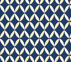 Navy Blue Interlocking Geometric Lattice Pattern