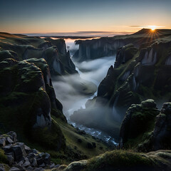 Mist-Layered Basalt Valley