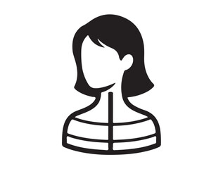 Core Alignment Silhouette of girl white background.