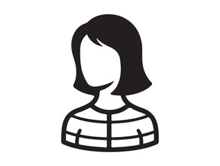 Front-Torso Balance Form in Silhouette of girl white background.