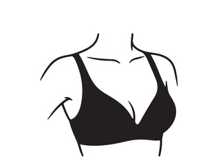Relaxed Chest Line of girl white background.