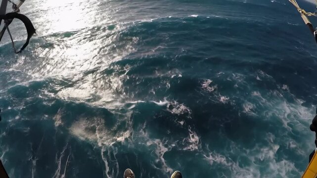 Ocean View From Parasailing Adventure, Turquoise Water Waves