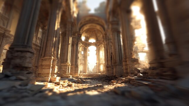 Ruined cathedral interior