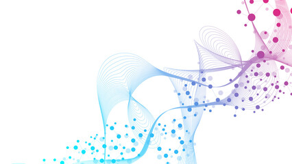 Molecular structure DNA, atom, neurons. Medical, technology, chemistry, science background. Science concept for your design. Connected lines with dots. illustration.