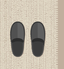 Slippers on a rug