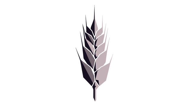 A stylized wheat stalk graphic, rendered in shades of grey and black, set against a white background