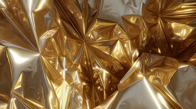Abstract Gold Balloons Inflating and Filling the Screen Video.