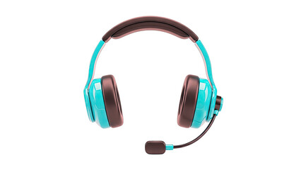 Cyan and Black Gaming Headset with Microphone