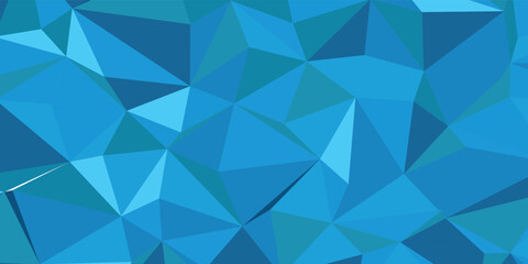 Fototapeta premium Blue Abstract Geometric Triangles Background With Polygonal Pattern And Modern Texture Design