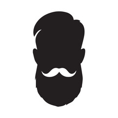 vector barber face shape silhouette