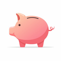 Obraz premium Vibrant cartoon illustration of a traditional pink piggy bank, a universal symbol for saving money, financial growth, and planning a secure future, ideal for finance and investment concepts