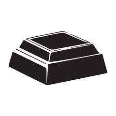 black chocolate isolated on white background