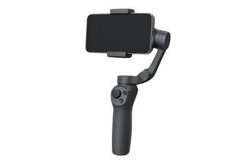 Stabilizing smartphone mounted on 3-axis gimbal for content creation