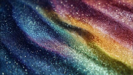 Fototapeta premium Vibrant Rainbow Colored Glittery Background with Sparkling Particles.